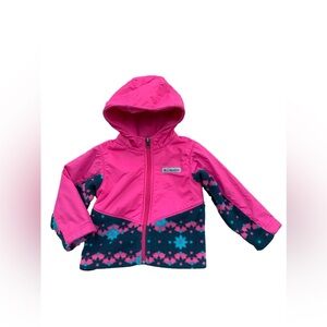 Columbia Size 2T Pink Steens Mountain Overlay Fleece Full Zip Hooded Jacket